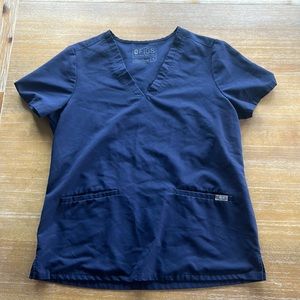 Figs Medium Navy Scrub Top